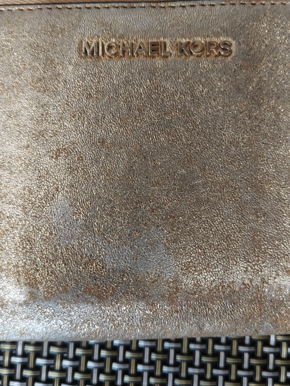 Michael Kors Gold Metallic Zip Wallet
